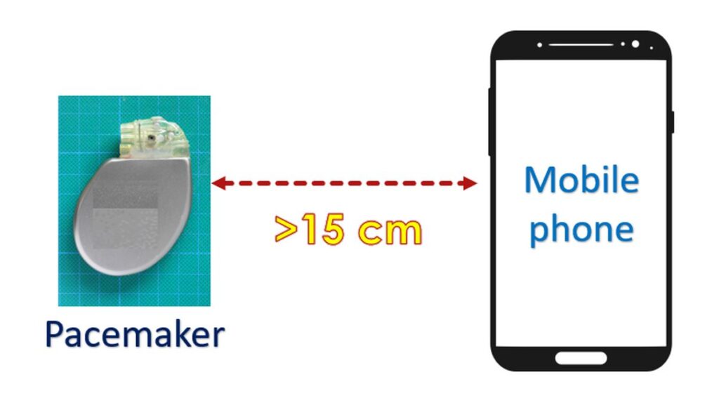 Use of mobile phone in person with pacemaker