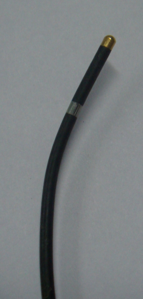 Tip of a temporary pacing electrode