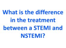 What is the difference in the treatment between a STEMI and NSTEMI