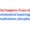 What happens if you stop cholesterol lowering medications abruptly