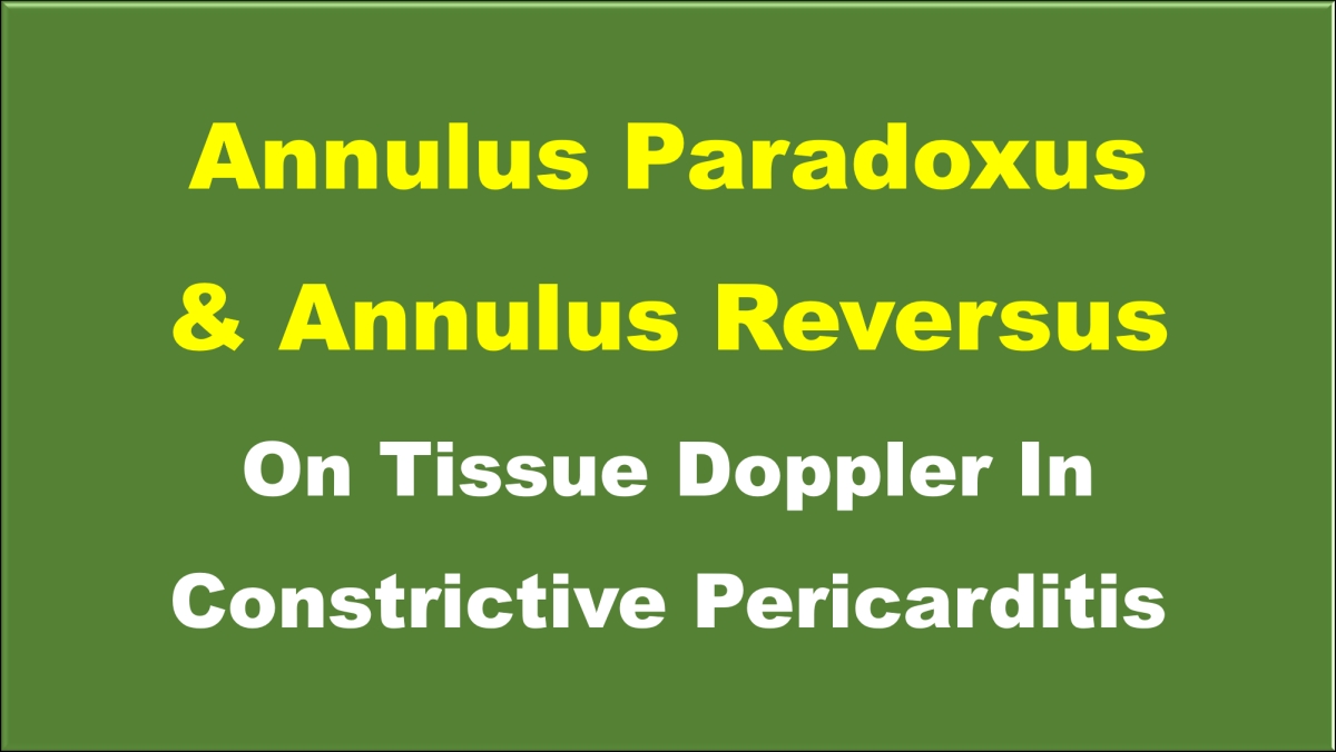 Annulus paradoxus and annulus reversus on tissue Doppler in ...