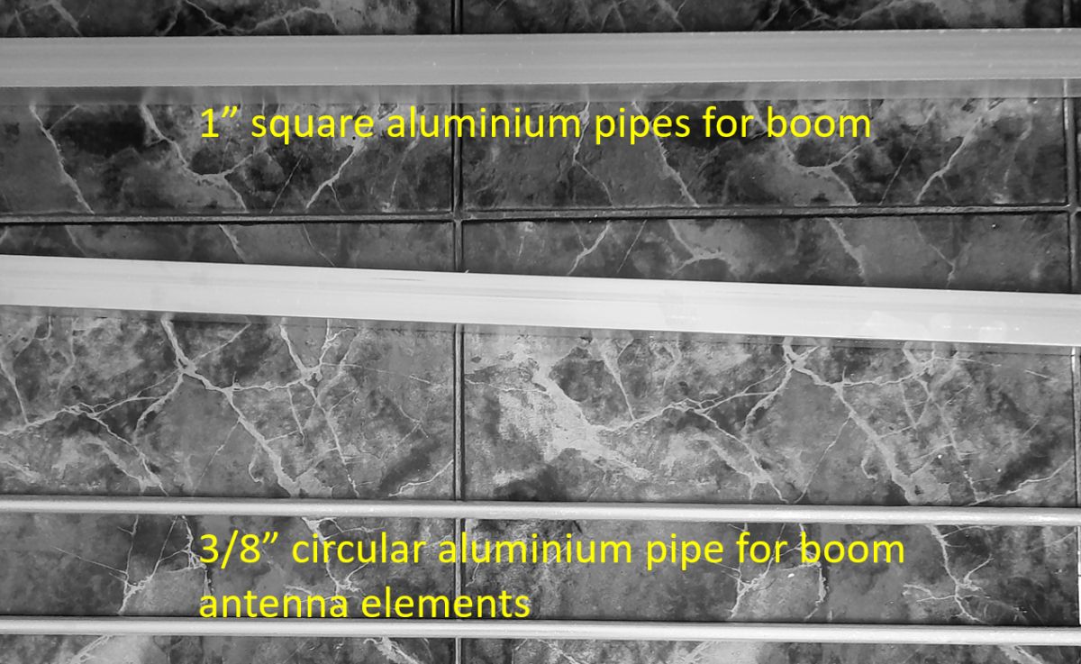 Aluminium pipes for boom and antenna elements
