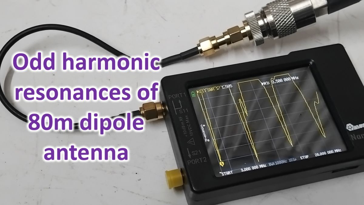Odd harmonic resonances of 80m dipole antenna - Johnson's Techworld